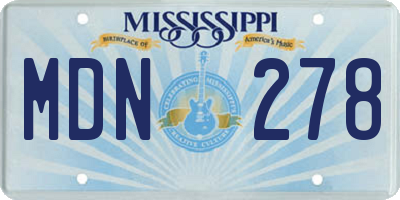 MS license plate MDN278