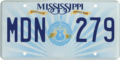 MS license plate MDN279