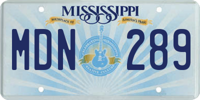 MS license plate MDN289