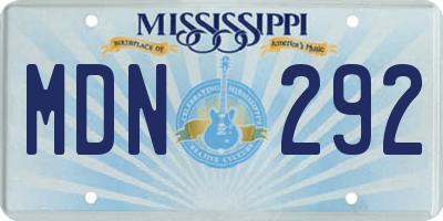 MS license plate MDN292