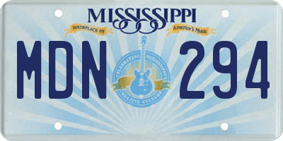 MS license plate MDN294