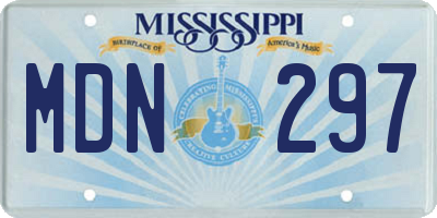 MS license plate MDN297