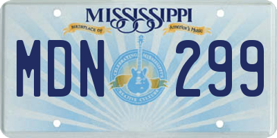 MS license plate MDN299