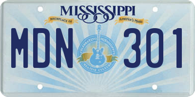 MS license plate MDN301
