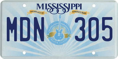 MS license plate MDN305