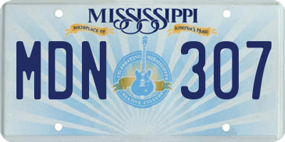 MS license plate MDN307