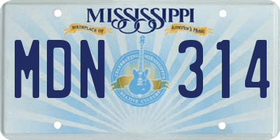 MS license plate MDN314