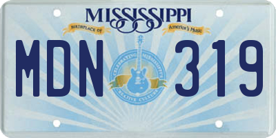 MS license plate MDN319