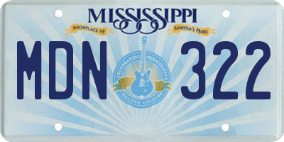 MS license plate MDN322