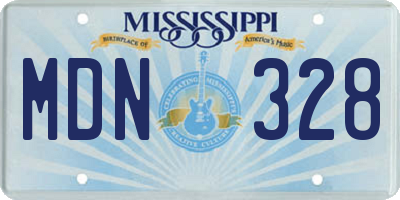 MS license plate MDN328
