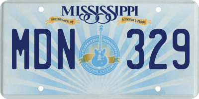 MS license plate MDN329