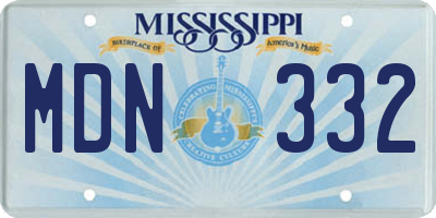 MS license plate MDN332