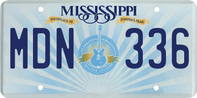 MS license plate MDN336