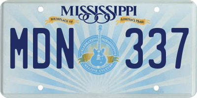 MS license plate MDN337