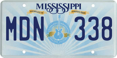 MS license plate MDN338