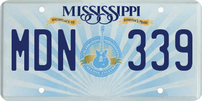 MS license plate MDN339