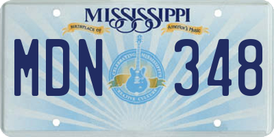 MS license plate MDN348