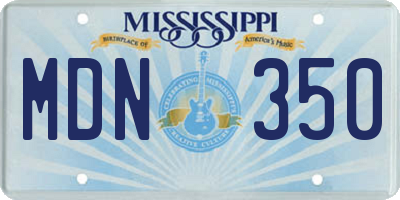 MS license plate MDN350