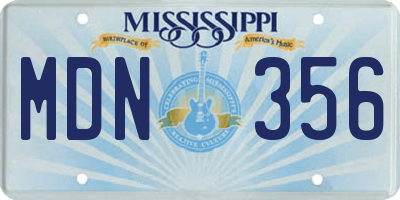 MS license plate MDN356