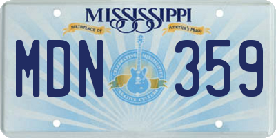 MS license plate MDN359