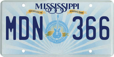 MS license plate MDN366