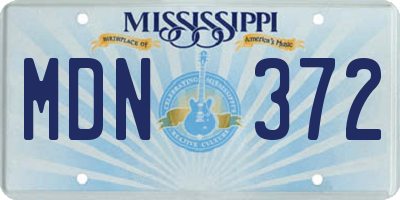 MS license plate MDN372