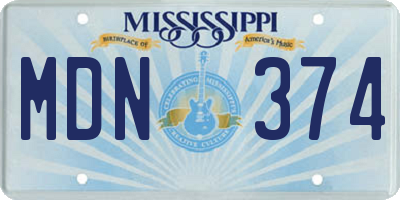 MS license plate MDN374