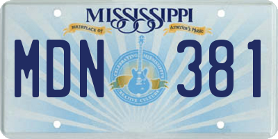 MS license plate MDN381