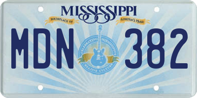 MS license plate MDN382