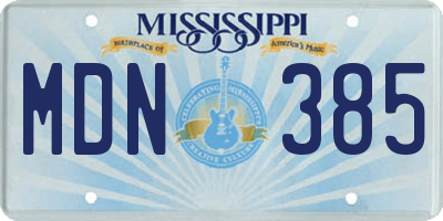 MS license plate MDN385