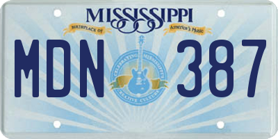 MS license plate MDN387