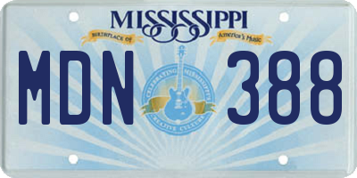 MS license plate MDN388