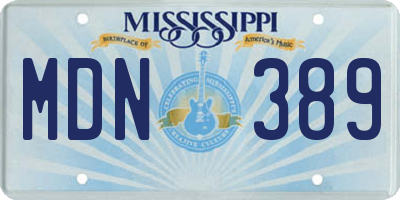 MS license plate MDN389