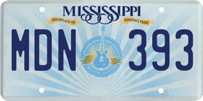 MS license plate MDN393
