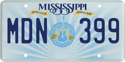 MS license plate MDN399