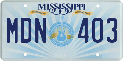 MS license plate MDN403