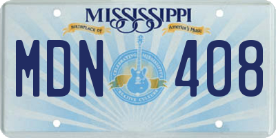 MS license plate MDN408