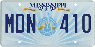 MS license plate MDN410