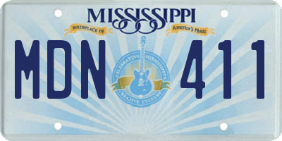 MS license plate MDN411