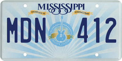 MS license plate MDN412