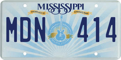 MS license plate MDN414