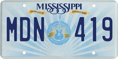MS license plate MDN419