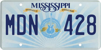 MS license plate MDN428