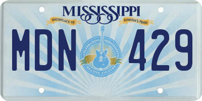 MS license plate MDN429