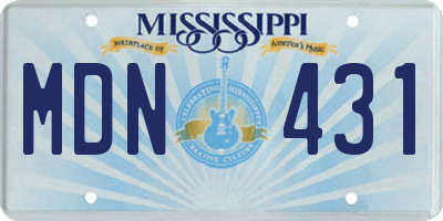 MS license plate MDN431