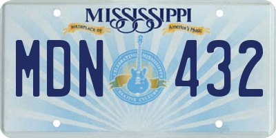 MS license plate MDN432