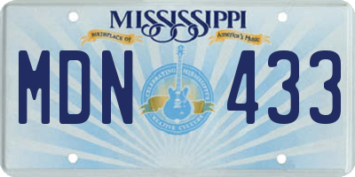 MS license plate MDN433