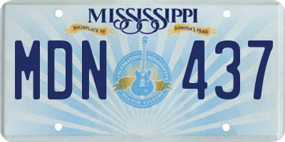 MS license plate MDN437