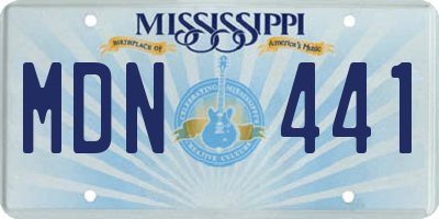 MS license plate MDN441