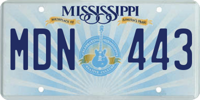 MS license plate MDN443
